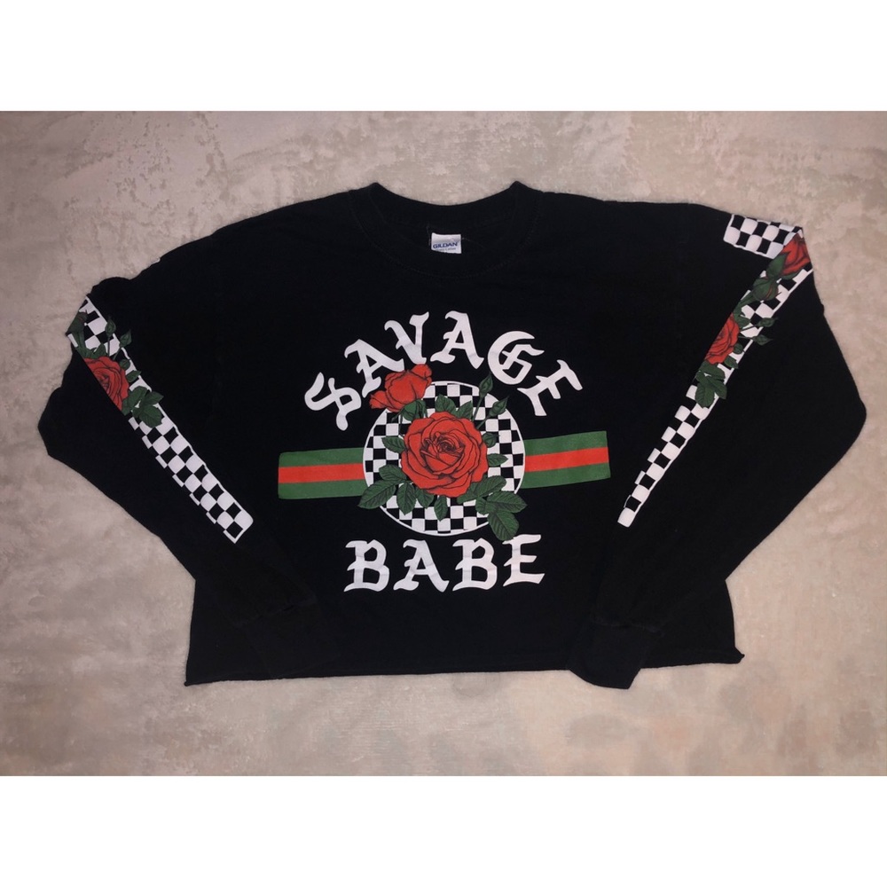 Cropped Long Sleeve T-Shirt